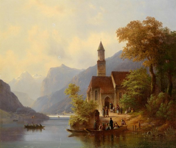 Немецкий художник-пейзажист Антон долл (1826-1887)