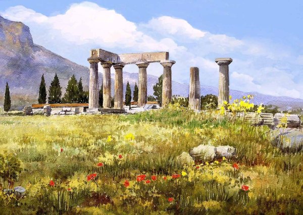 Древняя Греция пейзаж Эллада