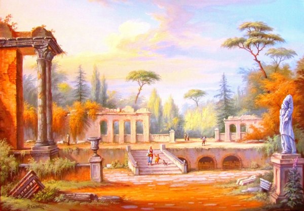 Фреска развалины Афины