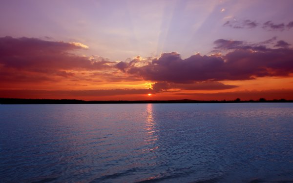 Красивый закат Горизонт