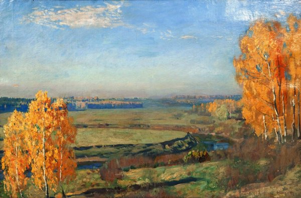 Станислав Жуковский.картина "осенний пейзаж" 1907