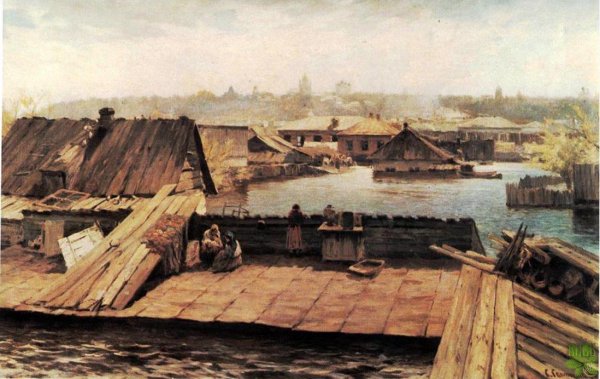 Весенний паводок в деревне