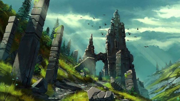 Руины фэнтези арт