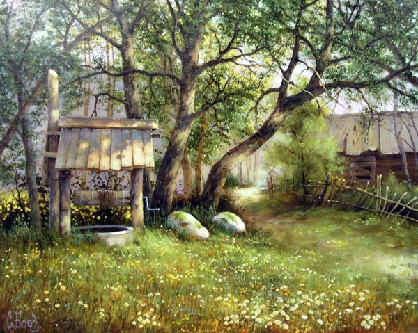 Картины Сергея Боева деревня