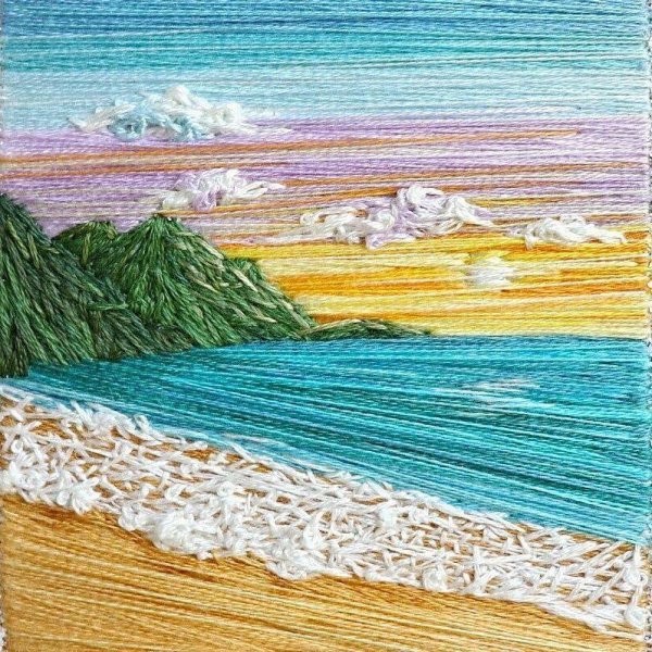 Панно из шерстяных ниток