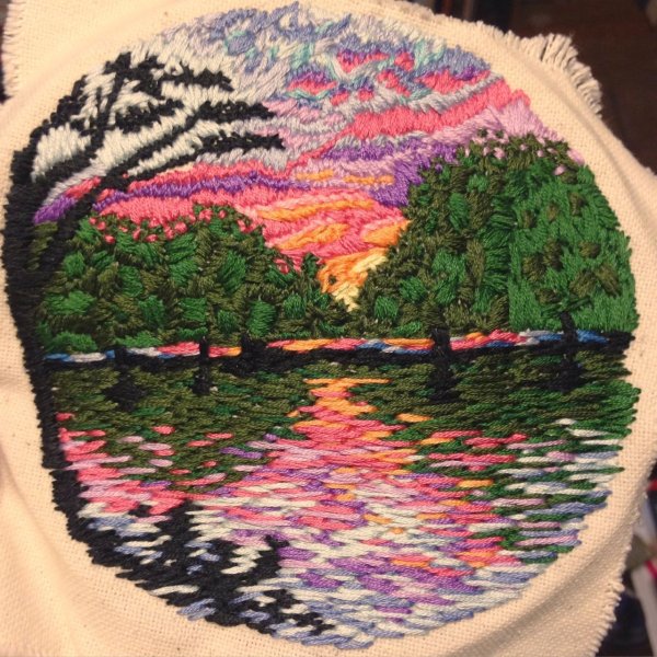 Ниткография «зимний лес»