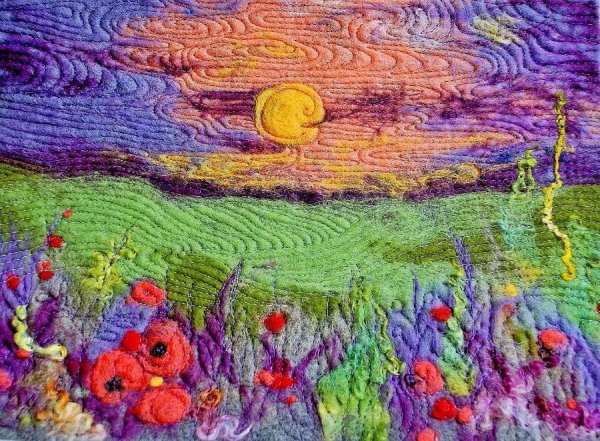 Панно из ткани и ниток