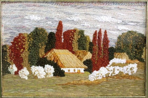 Пейзажи вышитые гладью