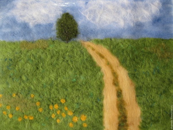 Панно в технике мокрая ткань