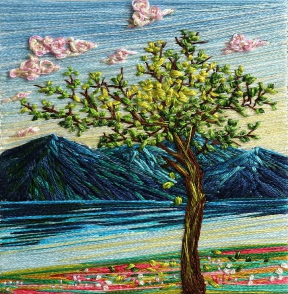 Cindy Hoppe лоскутный пейзаж