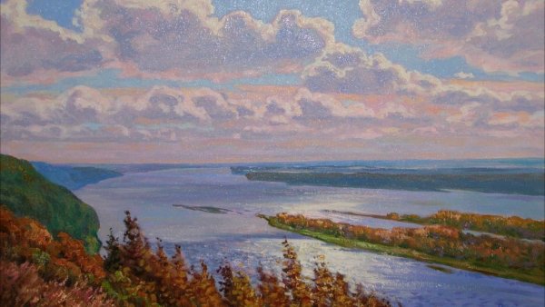 Картина Левитана Волжские просторы