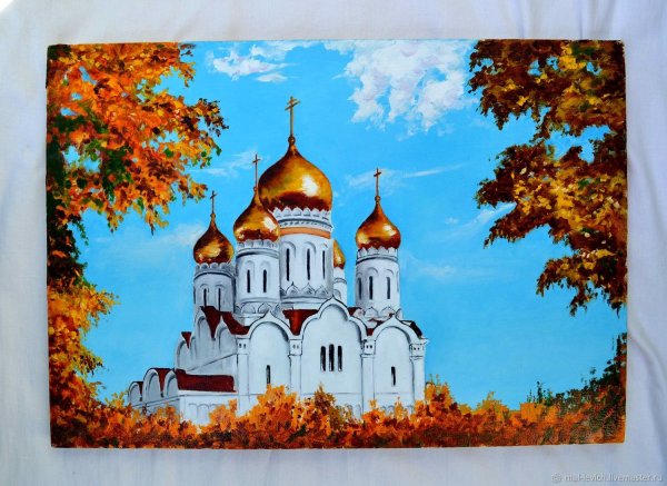 Пейзаж осень храм