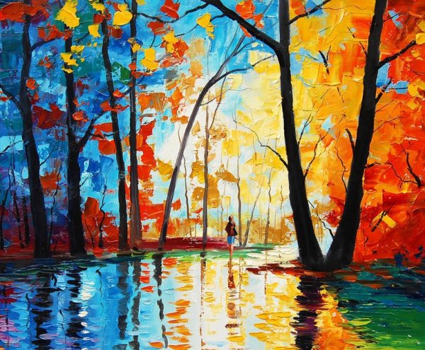 Осень акрилом