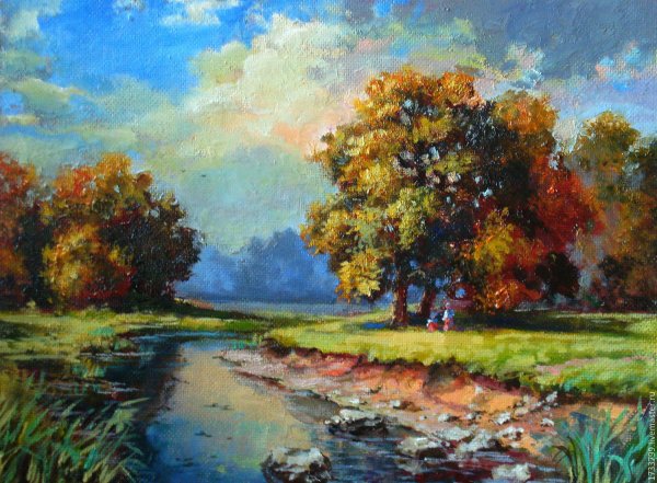Осенний пейзаж акрилом