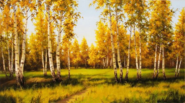 Картина Золотая Березовая роща