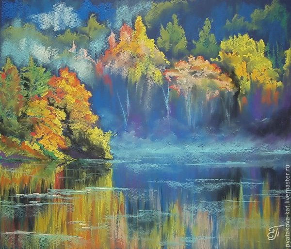 Осенний пейзаж пастелью