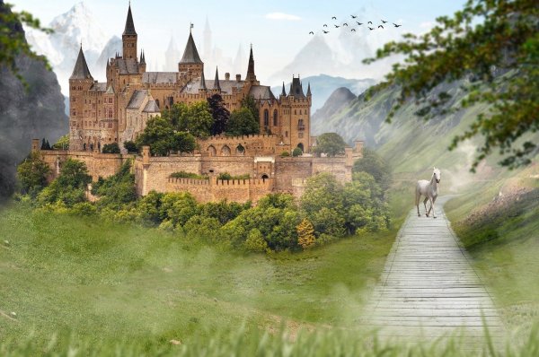 Пейзаж с замком