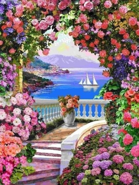 Фреска цветы