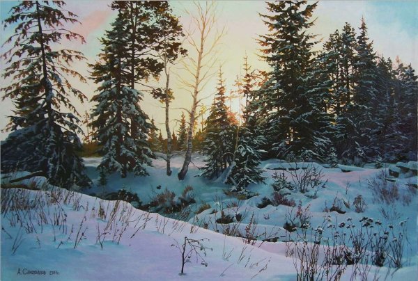 Избушка в зимнем лесу