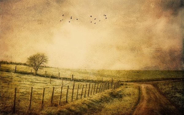 Пейзаж в ретро стиле