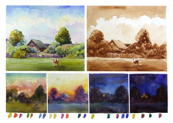 Пейзаж в Разное время суток