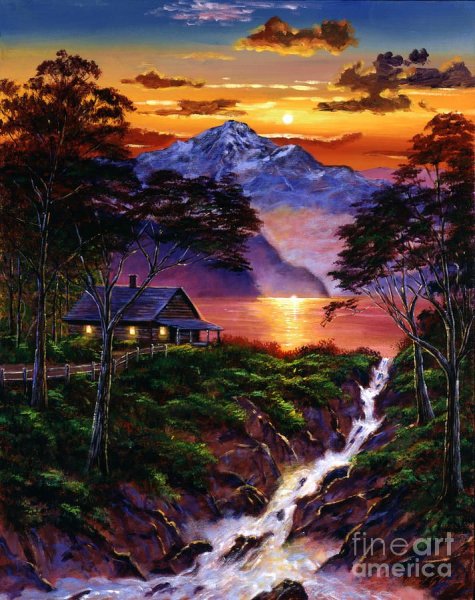 Пейзаж акриловыми красками