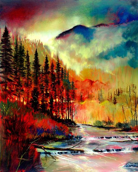 Живопись пейзажи акрилом