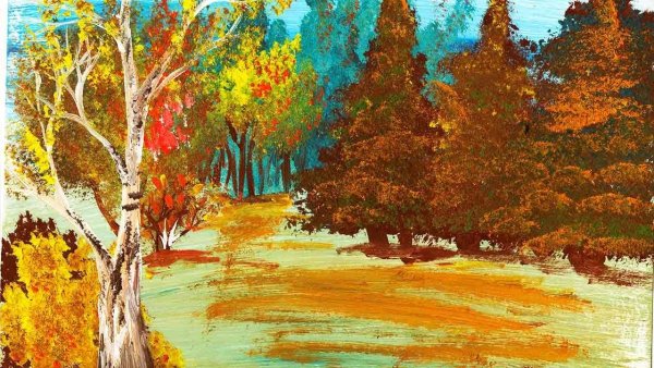 Леонид Афремов осень береза