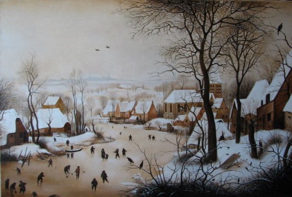 Питер брейгель старший. "Пейзаж с конькобежцами и ловушкой для птиц"