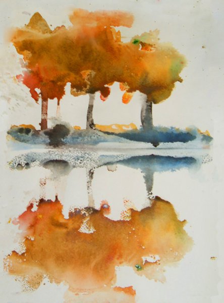 Монотипия Пейзажная техника