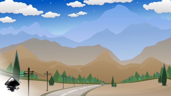 Горы дорога вектор