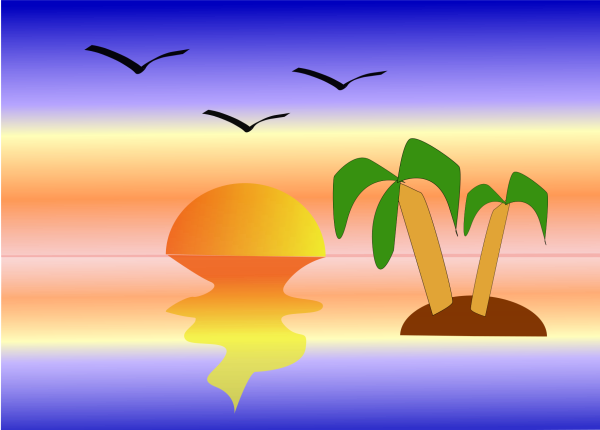 Рисунок закат в Inkscape