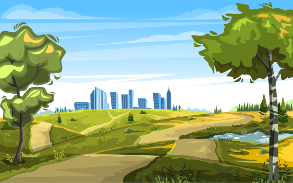 Пейзаж в графическом редакторе