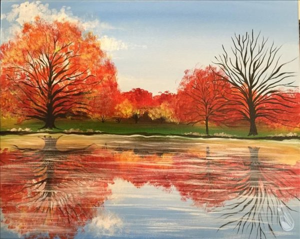 Рисование отражение в воде