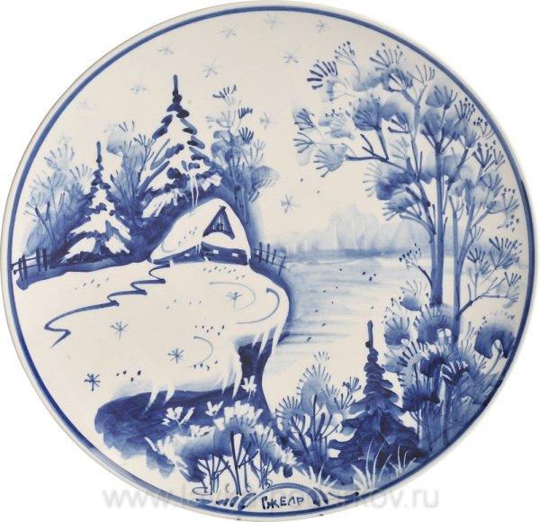 Зимний пейзаж в круге