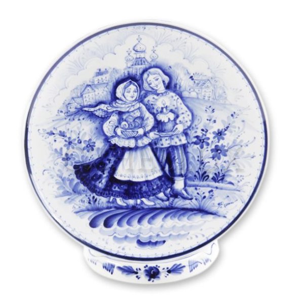 Роспись тарелки пейзаж