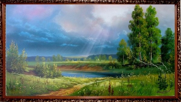 Красота деревенской природы после дождя