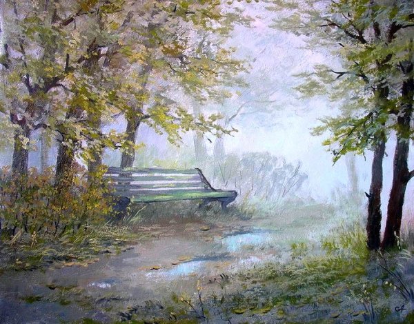 Сельский пейзаж художника Мазеева