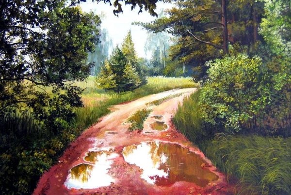 Перед дождем в лесу