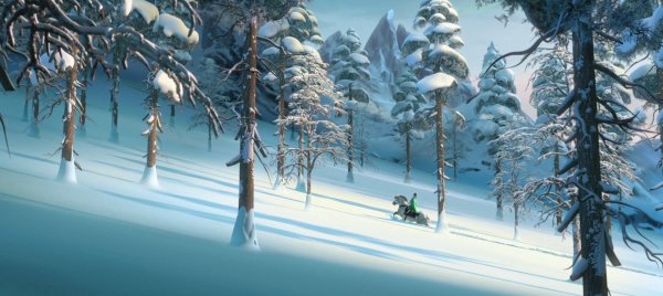 Снежный лес из мультфильма