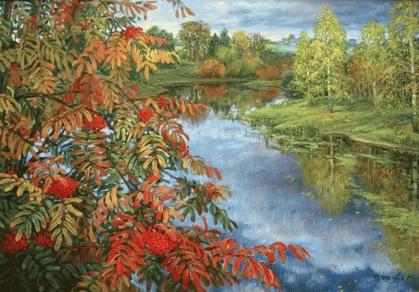 Художник Елена Бархаткова рябина