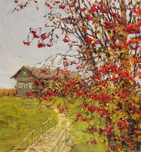 Воробьева Ольга натюрморт с рябиной