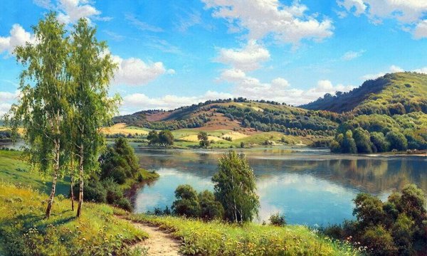 Пейзажи Игоря Прищепы Лесная река