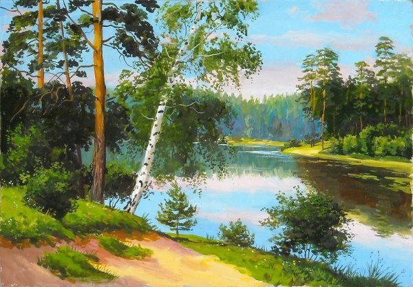 Пейзажи Игоря Прищепы Лесная река