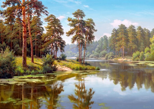 Художник Игорь Прищепа лес дорога