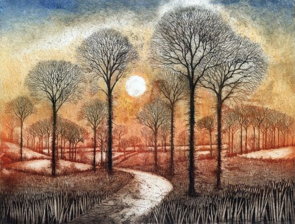 Осенний пейзаж в графике