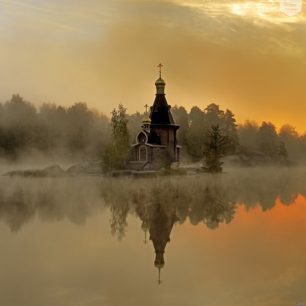 Зима Церковь пейзаж