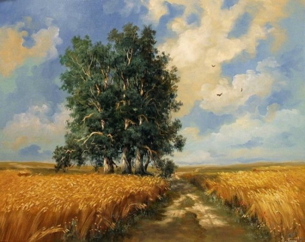 Аркадий Олейник картины пшеничное поле