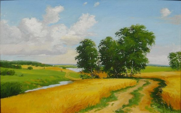 Пейзаж пшеница поле картины