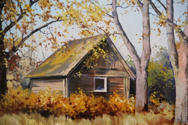 Домик в лесу осенью